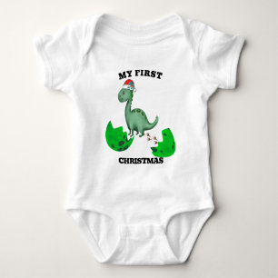 Body Para Bebé Mis primeros navidades navideños de niños de dinos