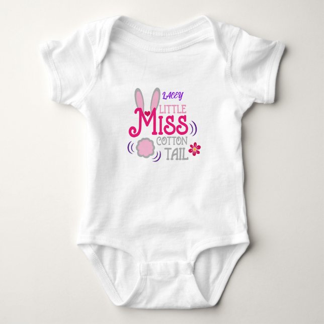 BODY PARA BEBÉ MISS COTTONTAIL BEBY ONEISE CON NOMBRE. BABY BODYS (Anverso)