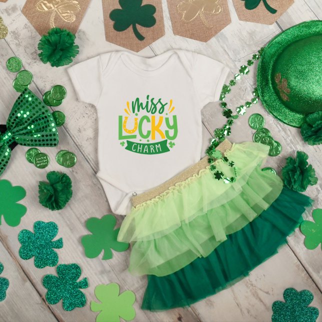 Body Para Bebé Miss Lucky Charm St. Patrick's Day (Subido por el creador)
