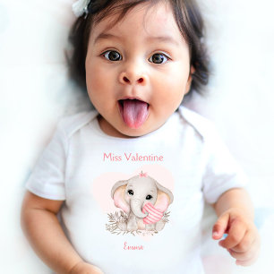 Body Para Bebé Miss Valentine Chica de nombre personalizado coraz