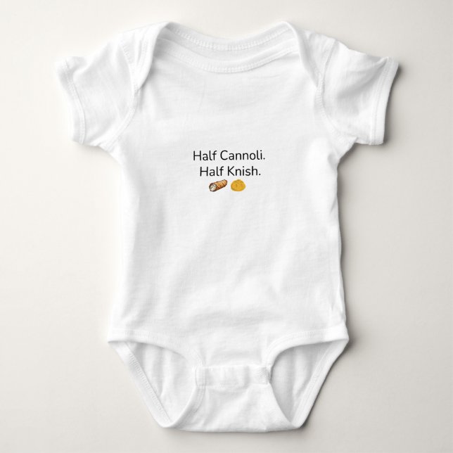 Body Para Bebé Mitad Cannoli. Mitad bodysuit de bebé Knish (Anverso)