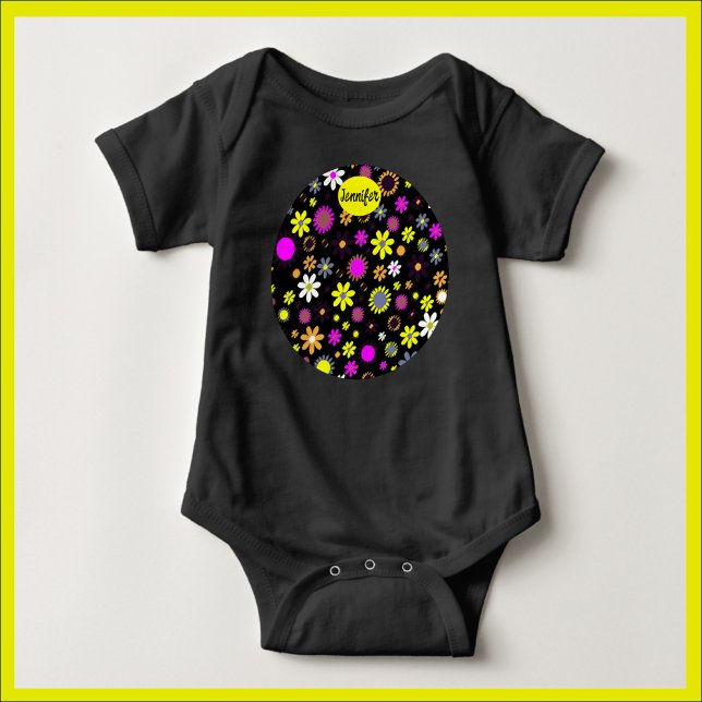 Body Para Bebé Mod Black Floral (Subido por el creador)