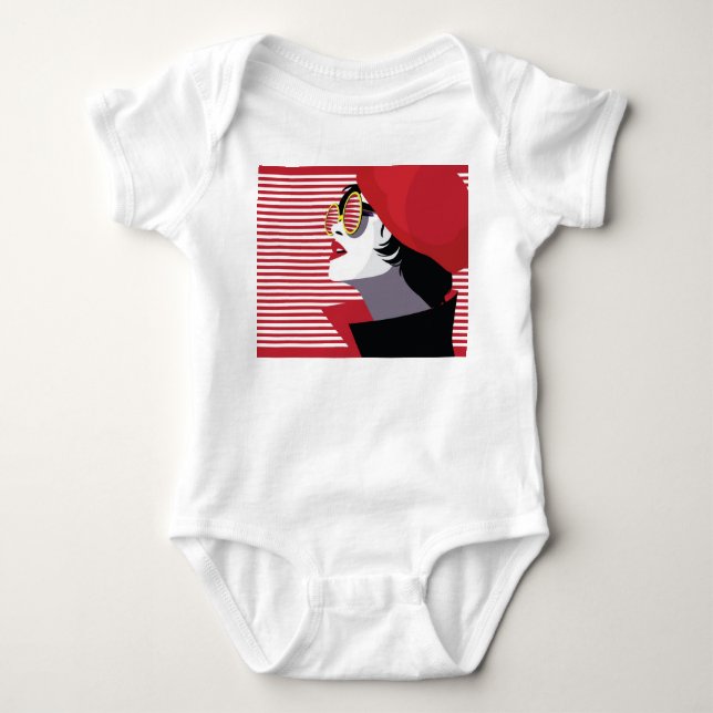Body Para Bebé Moda Artística Mujer Vintage Pop (Anverso)
