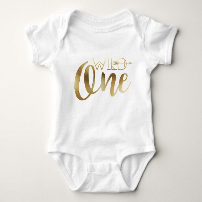 Body Para Bebé Moda bohemia salvaje | Relieve metalizado dorado t (Anverso)