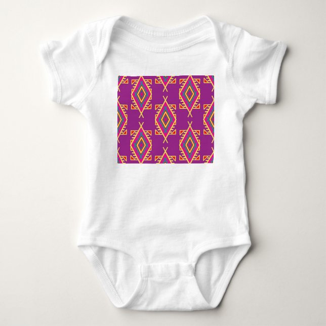 Body Para Bebé Moda Boho: Ornamento étnico sin foco (Anverso)