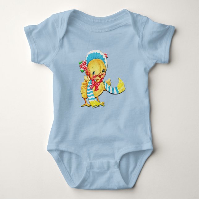Body Para Bebé Moda Cuta de Pascua Unisex Blue Bodysuit (Anverso)