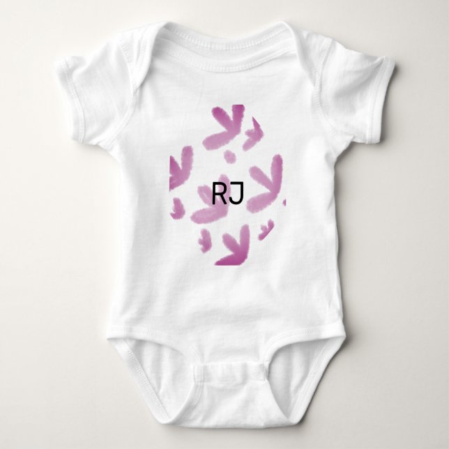 Body Para Bebé Moda DE ESTILO MÍNIMO MODERNO MONOGRAM ELEGANTE SI (Anverso)