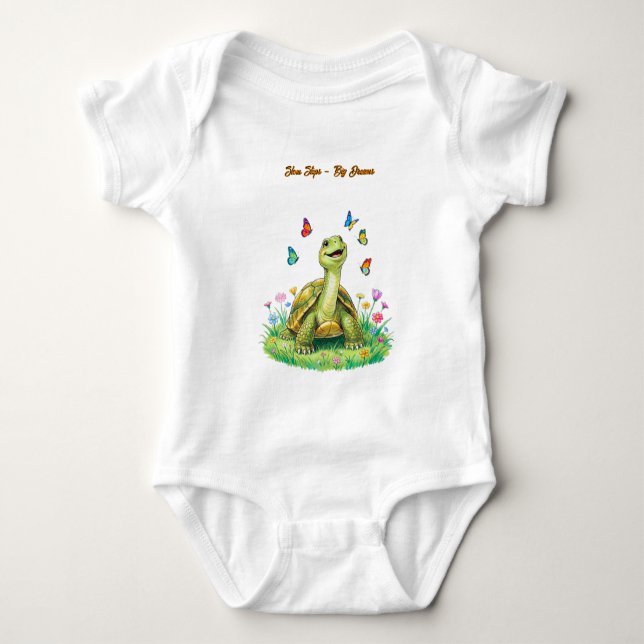 Body Para Bebé Moda Tortuga Mariposa Niño  (Anverso)