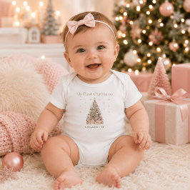Body Para Bebé Modern Blush Mi Primer Navidad – Personalizado