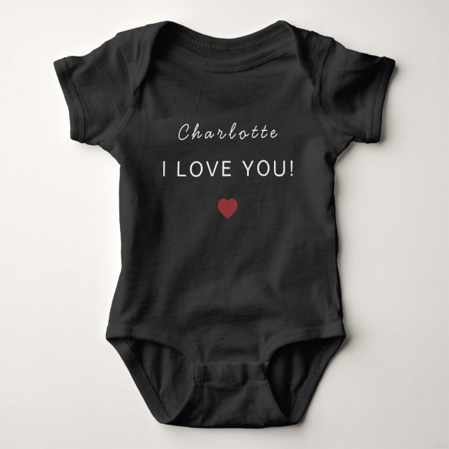 Body Para Bebé Modern Personalized Valentine Baby Bodysuit (Anverso)