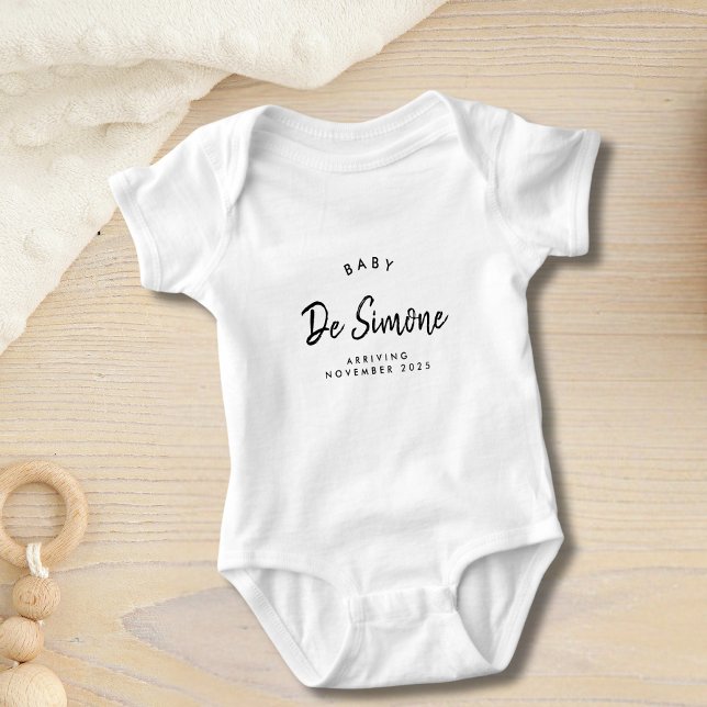 Body Para Bebé Moderna Invitación simple de embarazo Baby Bodysui (Subido por el creador)