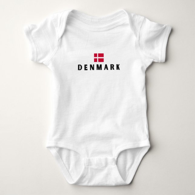 Body Para Bebé Moderna marca denmark scandinavia Flag Country Sou (Anverso)