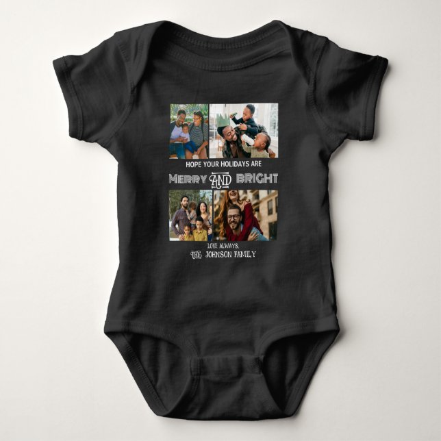 Body Para Bebé Moderna y moderna foto de la familia Merry y Brigh (Anverso)