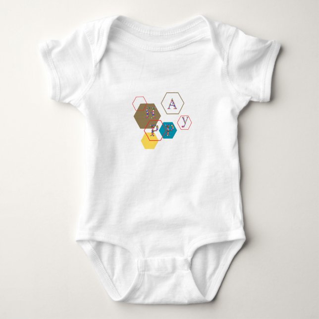 Body Para Bebé Moderno Cute Daisy Flower Happy Alphabets Bodysuit (Anverso)