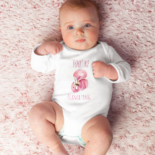 Body Para Bebé Moderno, Es Flamante Belleza Flamingo Rosa