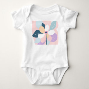 Body Para Bebé Moderno Floral Abstracto Retro Pastel