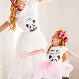 Body Para Bebé Moderno Te Amo Mucho Panda Blanco Y Negro