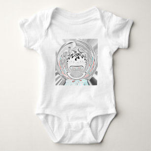 Body Para Bebé Moderno Urban Ash Gray Flora Abstract Pattern Art