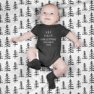 Body Para Bebé moderno y elegante bebé primera navidad