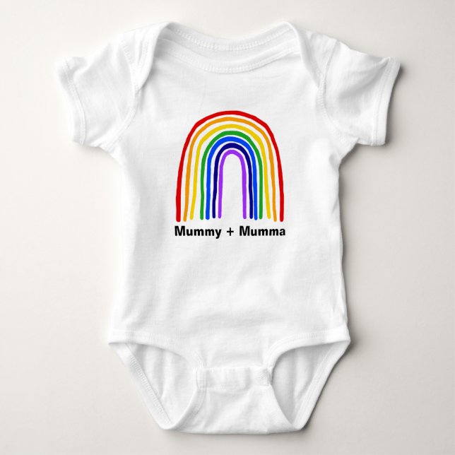 Body Para Bebé Momia del arco iris + Mono del bebé de Mumma (Anverso)