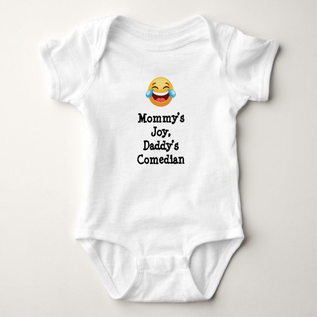 Body Para Bebé Mommy’s Joy, Daddy’s Comedian (Anverso)