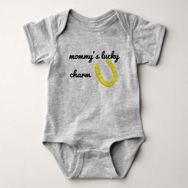 Body Para Bebé Mommy's Lucky Charm Horseshoe (Anverso)