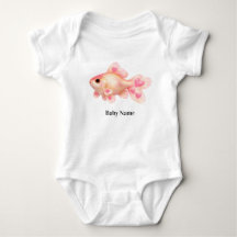 Monísimo Bodysuit Personalizado de Pez Dorado Rosa