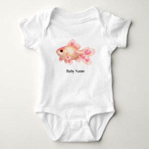 Body Para Bebé Monísimo Bodysuit Personalizado de Pez Dorado Rosa