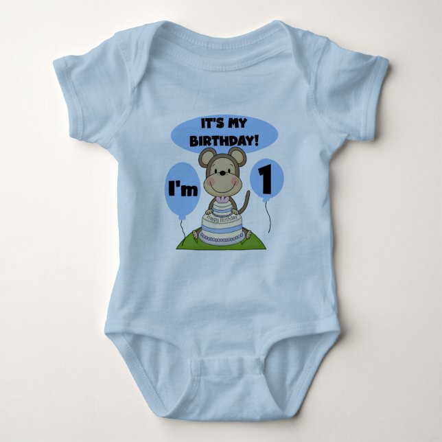 Body Para Bebé Monkey Birthday Boy 1 (Anverso)