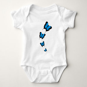 Body Para Bebé Mono azul de la mariposa del niño