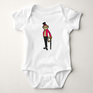 Body Para Bebé Mono como Caballero con Gorra y palo para caminar