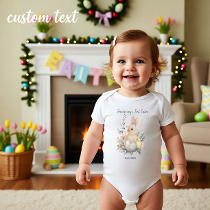 Body Para Bebé Mono de conejito personalizable de acuarela 🐇Emoc