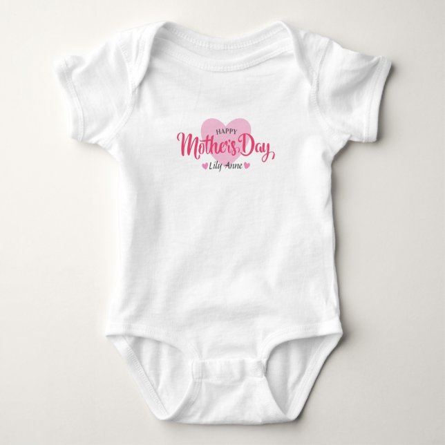 Body Para Bebé Mono de encargo del día de madre personalizada el (Anverso)