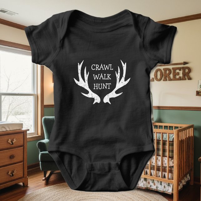 Body Para Bebé Mono de la asta de los ciervos de la CAZA del (hunter baby bodysuit)