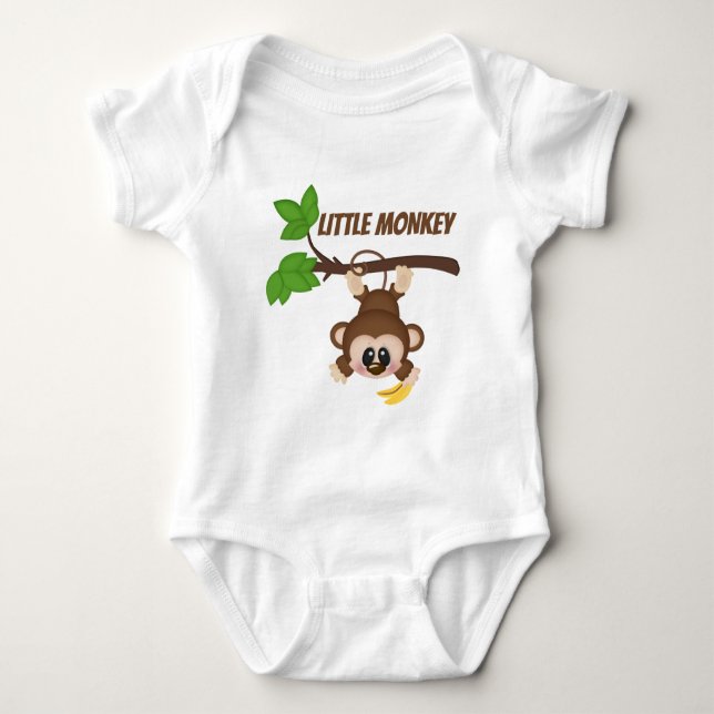 Body Para Bebé Mono de la jungla cutáneo unisex añadir nombre (Anverso)