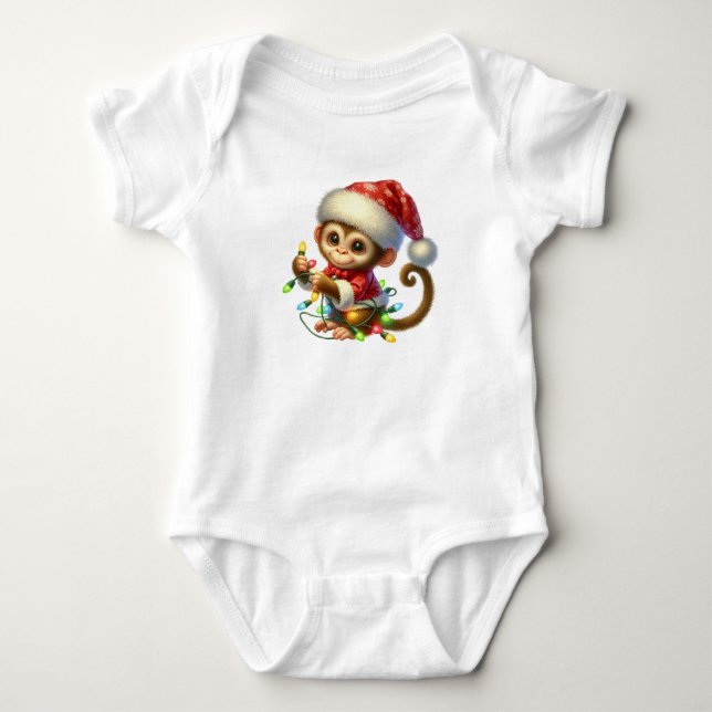 Body Para Bebé Mono de los Navidades alegres (Anverso)