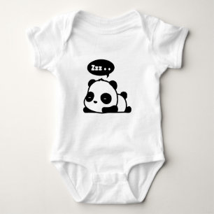 Body Para Bebé mono del bebé con una panda soñolienta linda