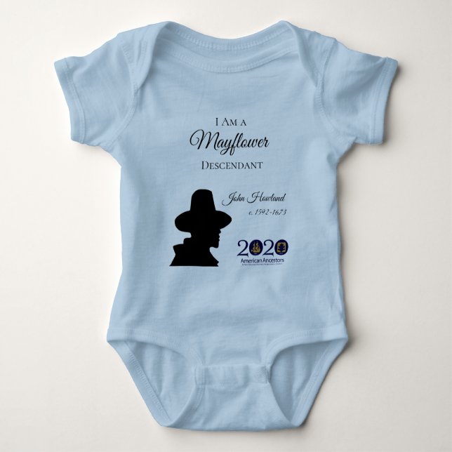 Body Para Bebé Mono del bebé de Juan Howland Mayflower (Anverso)