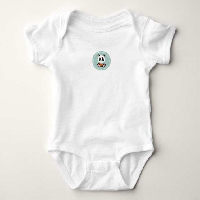 Body Para Bebé Mono del bebé de la panda de la sonrisa (Anverso)