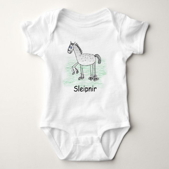 Body Para Bebé Mono del bebé de Sleipnir (Anverso)