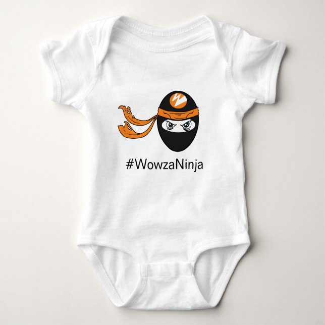 Body Para Bebé Mono del bebé de Wowza Ninja (Anverso)