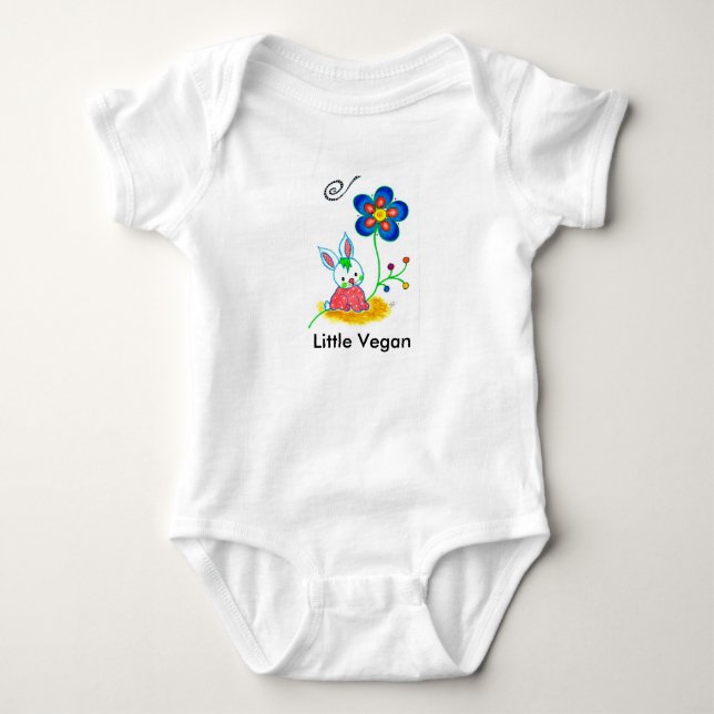 Body Para Bebé Mono del bebé del "pequeño vegano" (Anverso)