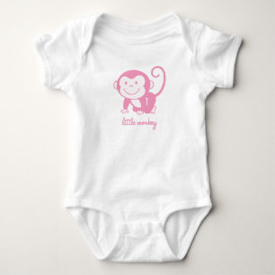Body Para Bebé mono rosa