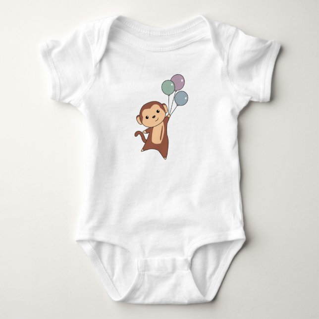 Body Para Bebé Mono vuela Con Globos Arriba Dulce (Anverso)