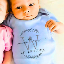 Body Para Bebé Monograma Combinado Hermanito
