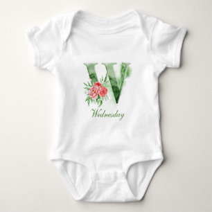 Body Para Bebé Monograma de nombre personalizado personalizado pe