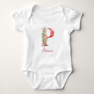 Body Para Bebé Monograma de nombre personalizado personalizado pe