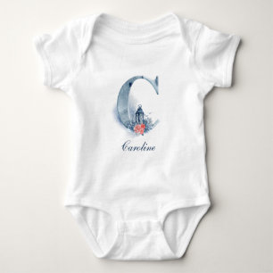 Body Para Bebé Monograma de nombre personalizado personalizado pe