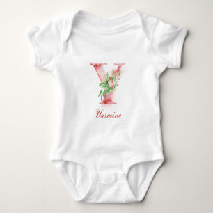 Body Para Bebé Monograma de nombre personalizado personalizado pe