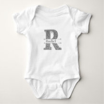 Monograma de plata inicial R personalizado Su nomb